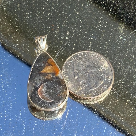 NATURAL TABU JASPER 925 STERLING SILVER PENDANT - Picture 4 of 5